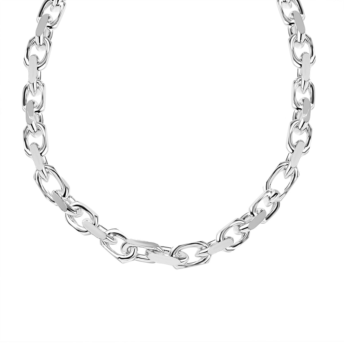 Italian Closeout Deal - Sterling Silver Rolo Necklace (Size - 24), Silver Wt. 50.25 Gms 7566527 0