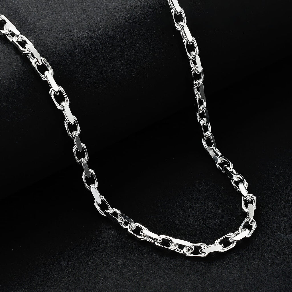 Italian Closeout Deal - Sterling Silver Rolo Necklace (Size - 24), Silver Wt. 50.25 Gms