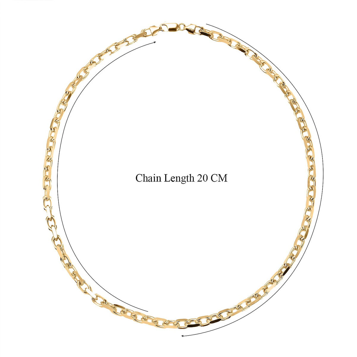 Italian Closeout Deal - Yellow Gold Plated Sterling Silver ROLO Necklace (Size - 22), Silver Wt. 45.40 Gms 7566536 4