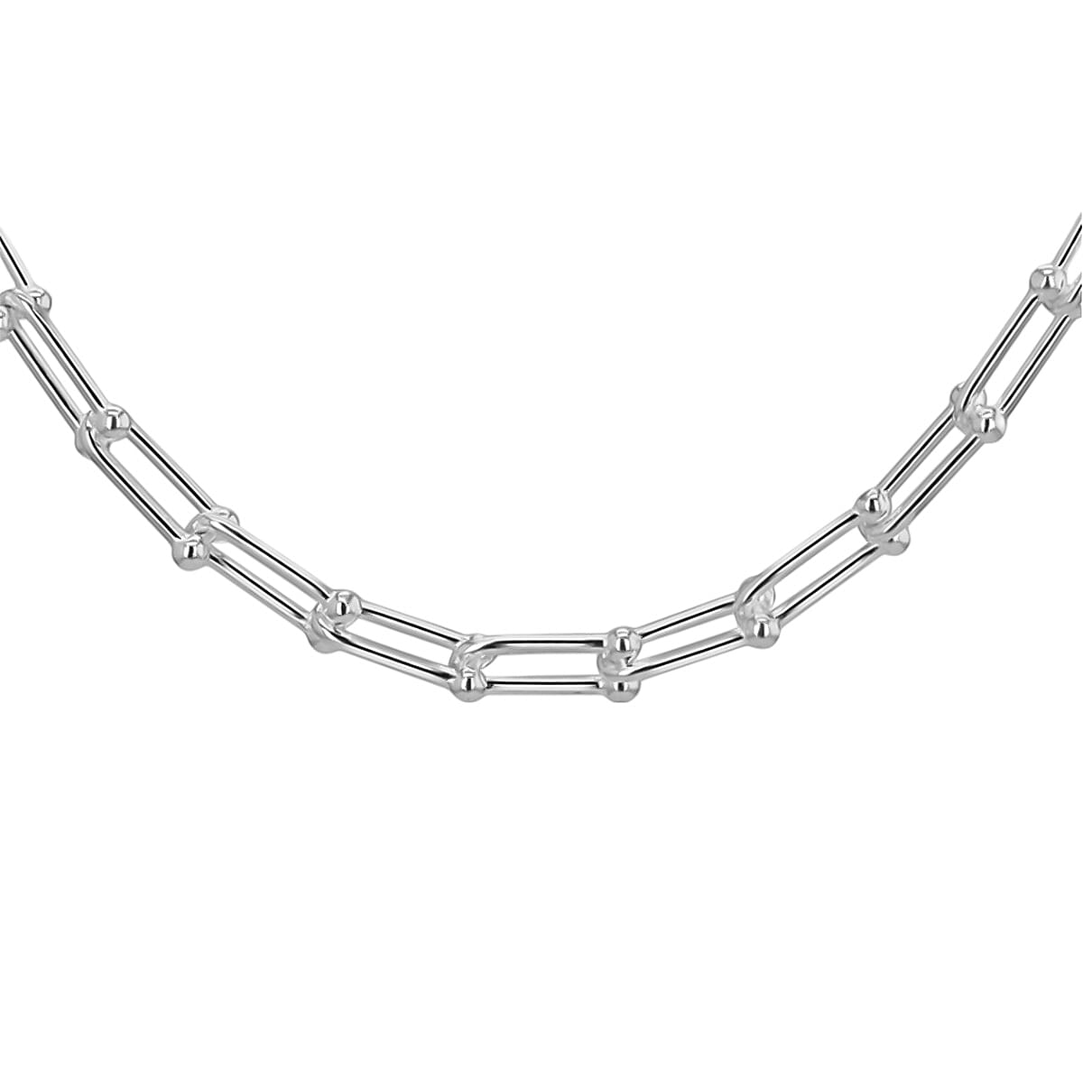 Italian Closeout - Designer Inspired Industrial Necklace in Sterling Silver (Size - 20), Silver Wt. 29.5 Gms 7752417 0