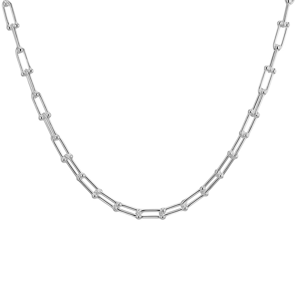 Italian Closeout - Designer Inspired Industrial Necklace in Sterling Silver (Size - 20), Silver Wt. 29.5 Gms