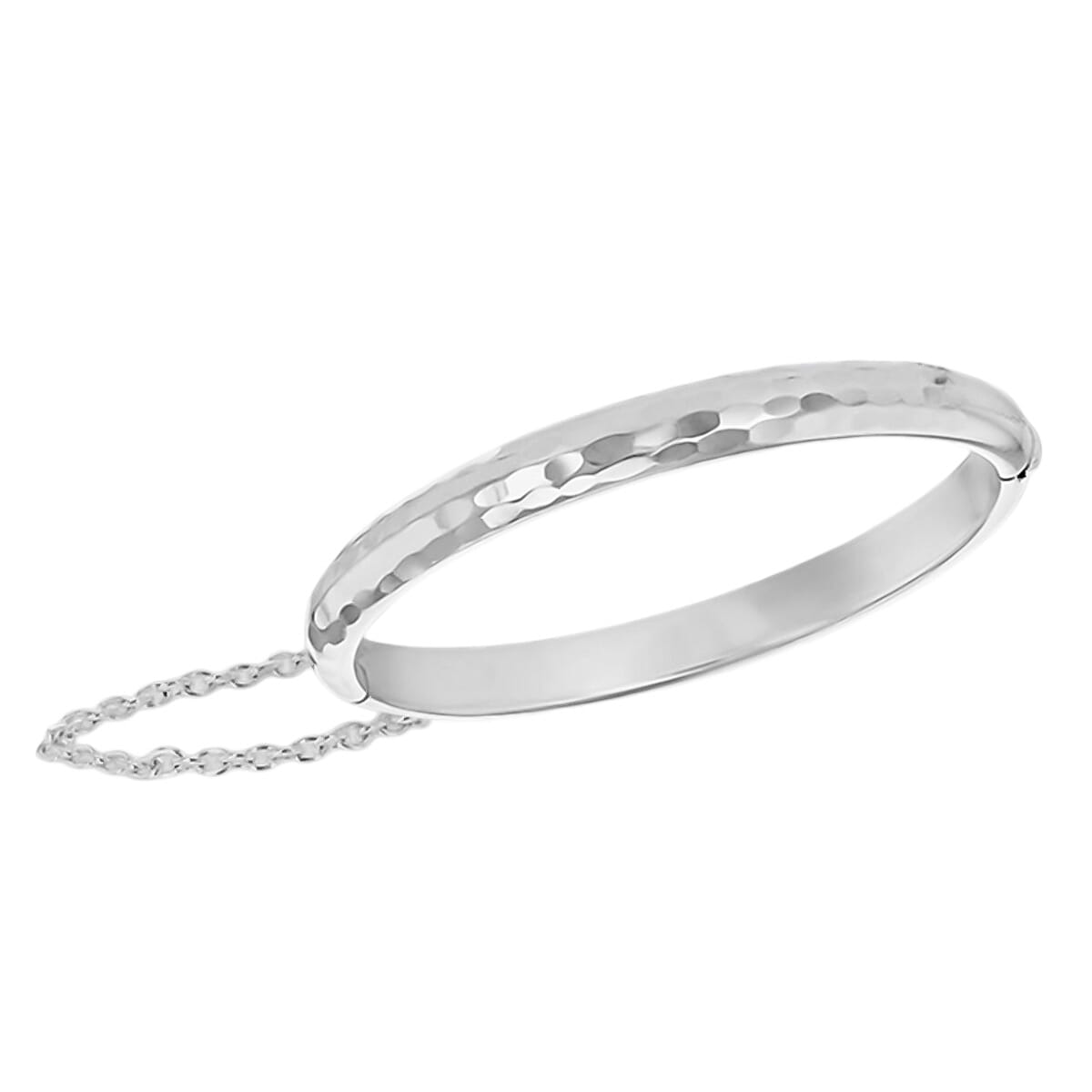 Italian Closeout - Diamond Cut Baby Bangle in Sterling Silver, 7753710 0