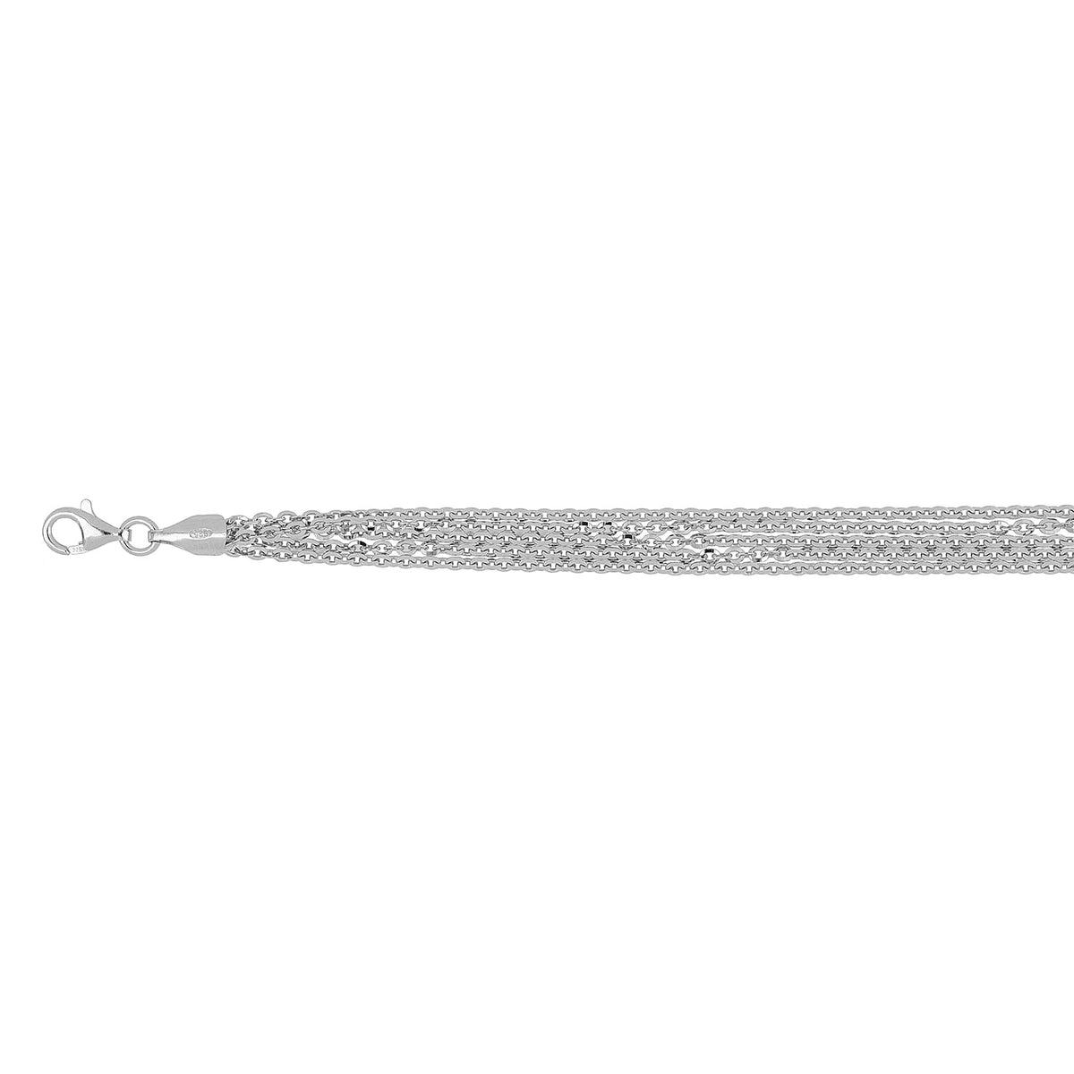 Italian Closeout Rhodium Overlay Sterling Silver Bracelet (Size 7.5-1 Inch Ext.) 7386353 0