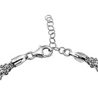 Italian Closeout Rhodium Overlay Sterling Silver Bracelet (Size 7.5-1 Inch Ext.)