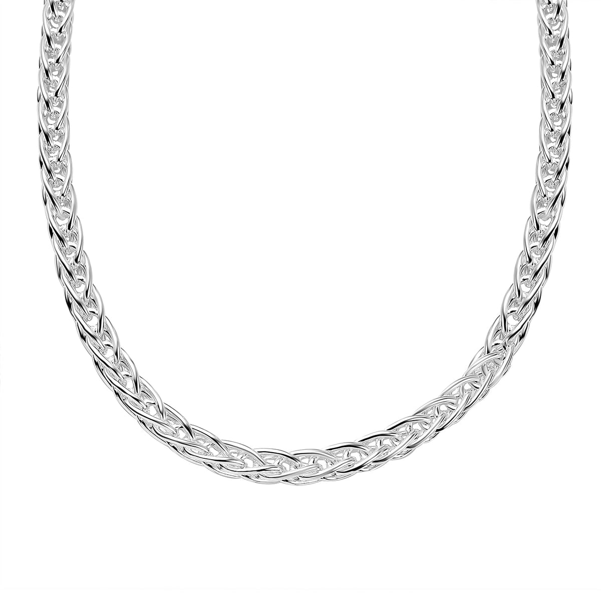 Italian Closeout - Sterling Silver Handmade Spiga Necklace (Size - 20), Silver Wt. 46.00 GM 7729644 0