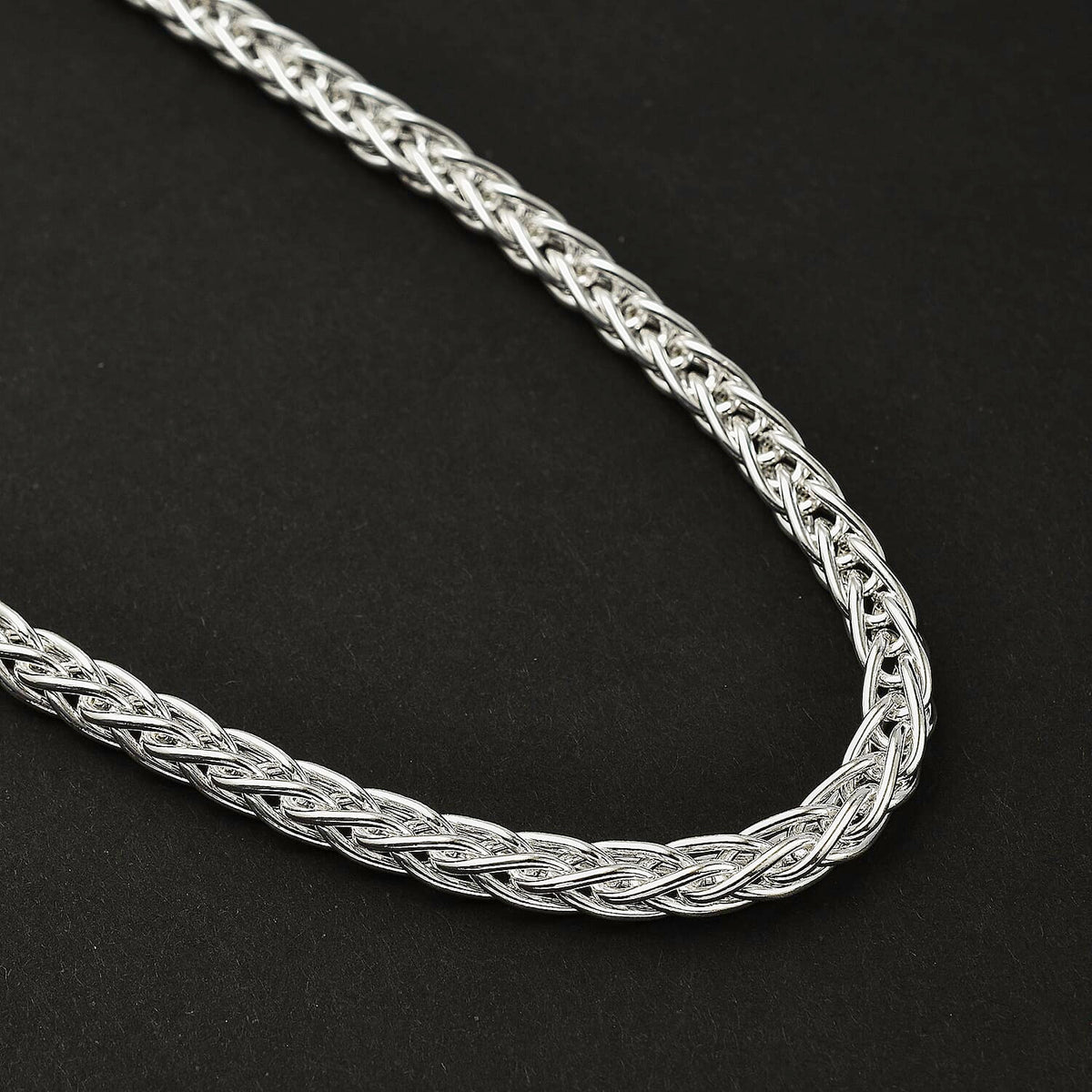 Italian Closeout - Sterling Silver Handmade Spiga Necklace (Size - 20), Silver Wt. 46.00 GM 7729644 1