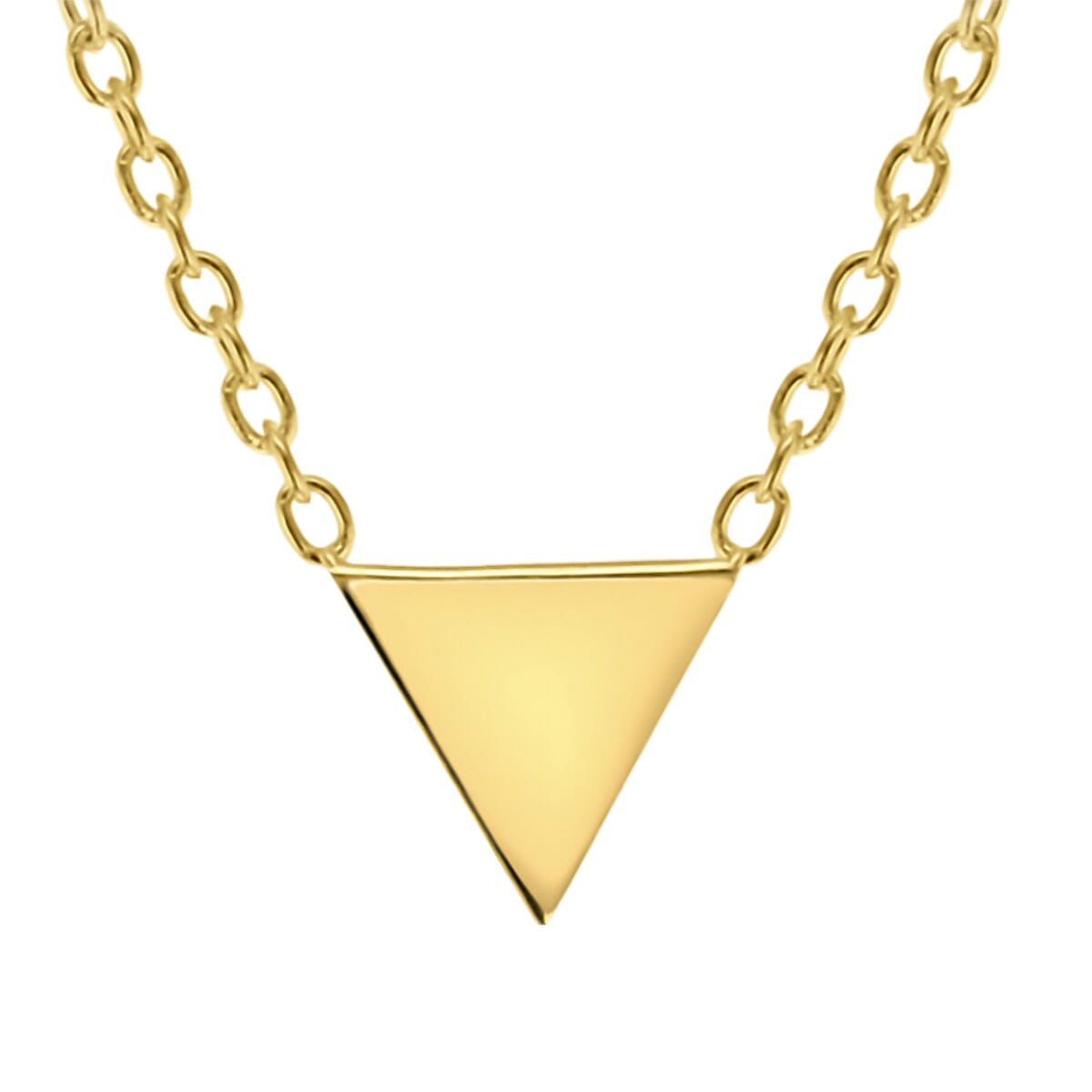 Italian Closeout - Triangle Necklace in Yellow Gold Overlay Sterling Silver (Size - 18) 7753635 0