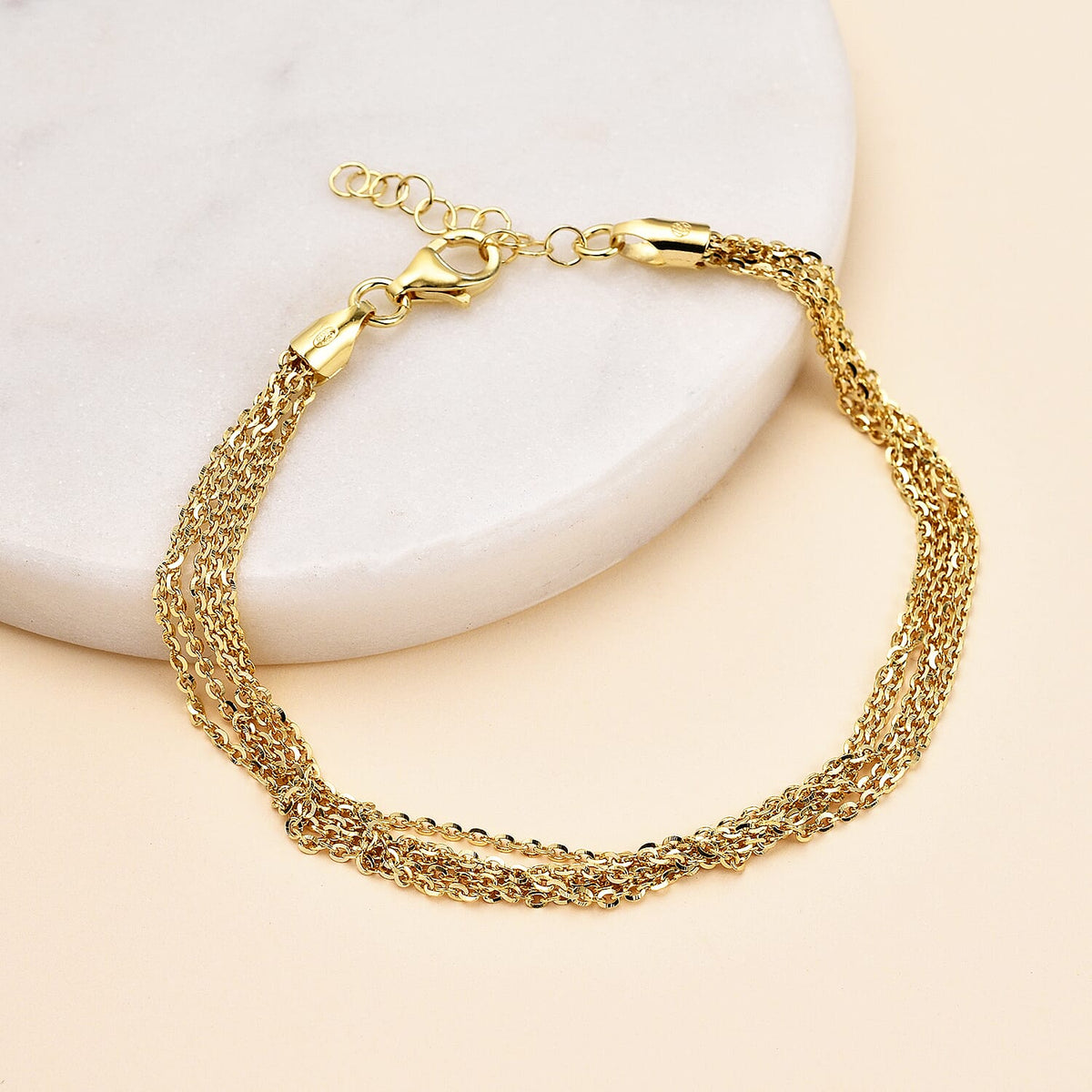 Italian Closeout Yellow Gold Overlay Sterling Silver Bracelet (Size - 7.5-1 Inch Ext.) 7386352 1
