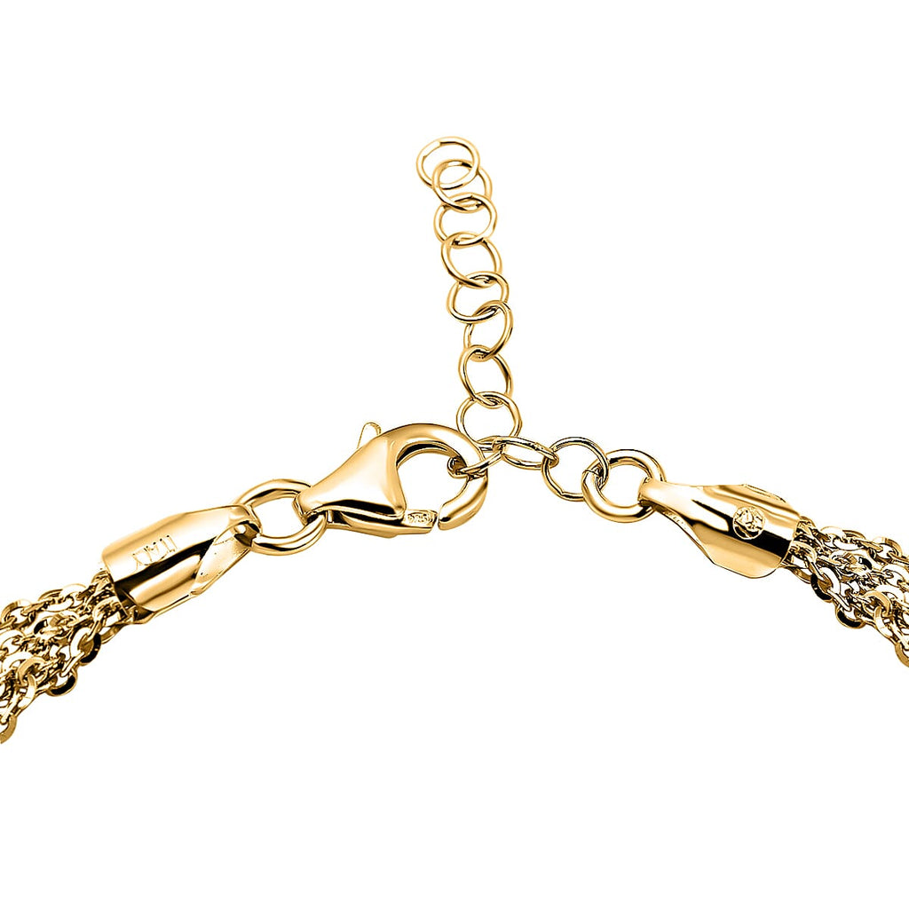 Italian Closeout Yellow Gold Overlay Sterling Silver Bracelet (Size - 7.5-1 Inch Ext.)