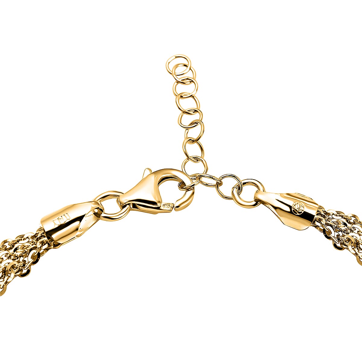 Italian Closeout Yellow Gold Overlay Sterling Silver Bracelet (Size - 7.5-1 Inch Ext.) 7386352 2