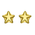 Italian Closeout - Yellow Gold Overlay Sterling Silver Star Stud Earrings