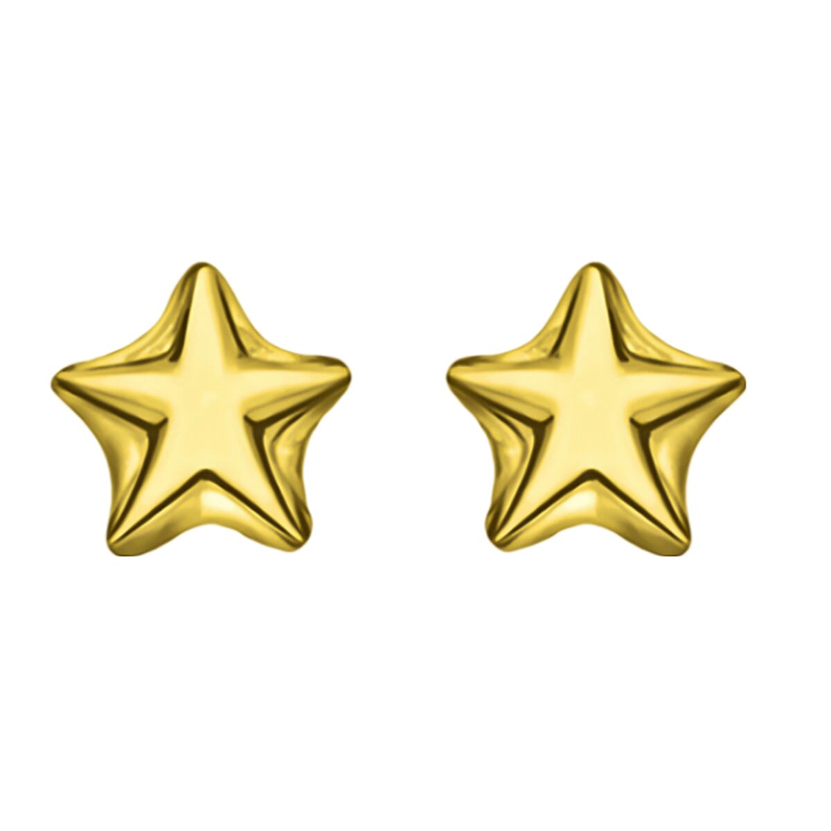 Italian Closeout - Yellow Gold Overlay Sterling Silver Star Stud Earrings 7753650 0