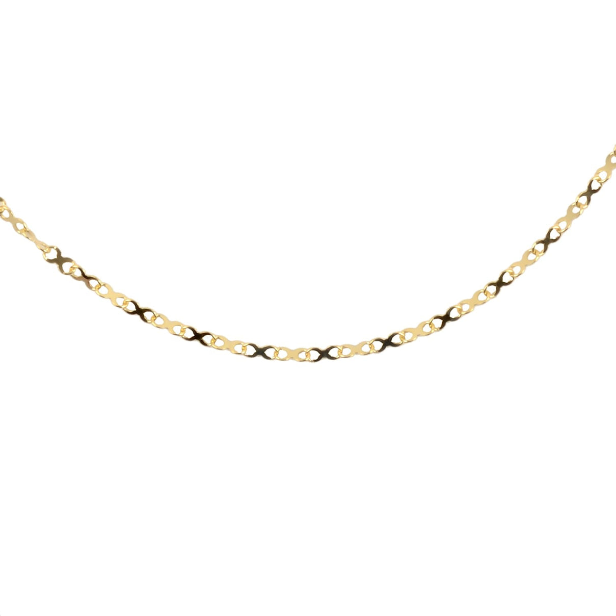 Italian Made - 9K Yellow Gold Infinity Link Necklace with Spring Ring Clasp (Size - 18) 3638466 0
