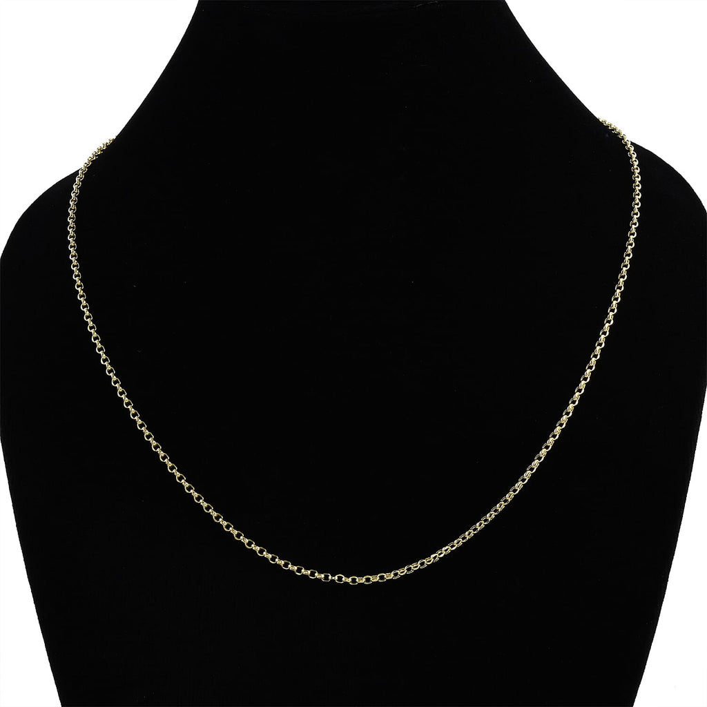 Italian Made- Vegas Close Out Deal- 9K Yellow Gold Belcher Necklace (Size - 20) with Lobster Clasp