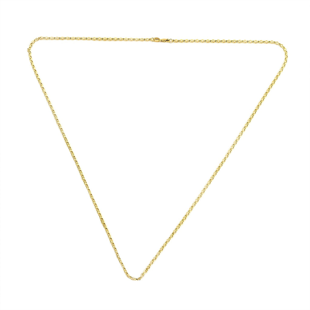 Italian Made- Vegas Close Out Deal- 9K Yellow Gold Belcher Necklace (Size - 20) with Lobster Clasp
