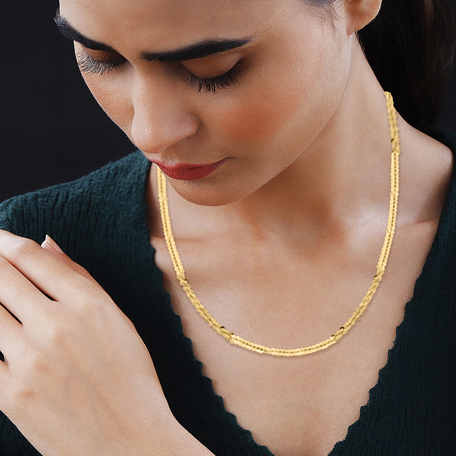 Italian Made Alternate Margarita Chain in Gold Plated Sterling Silver 20 Inches 6872198 1