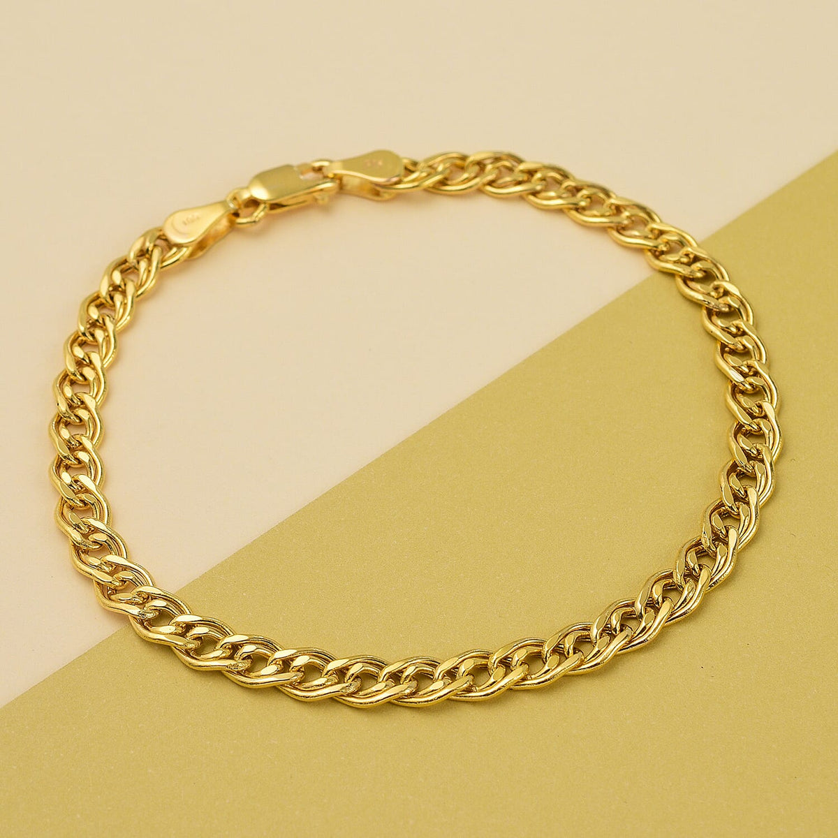 Italian Made Close Out Deal - 9K Yellow Gold Curb Bracelet (Size - 7) 7712229 1