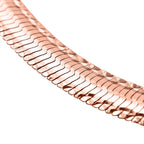 Italian Made - Rose Gold Overlay Sterling Silver Herringbone Bracelet (Size - 7.5)