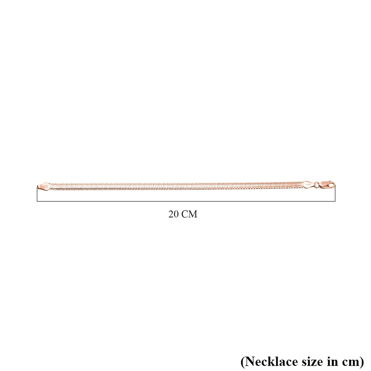 Italian Made - Rose Gold Overlay Sterling Silver Herringbone Bracelet (Size - 7.5) 7272126 4