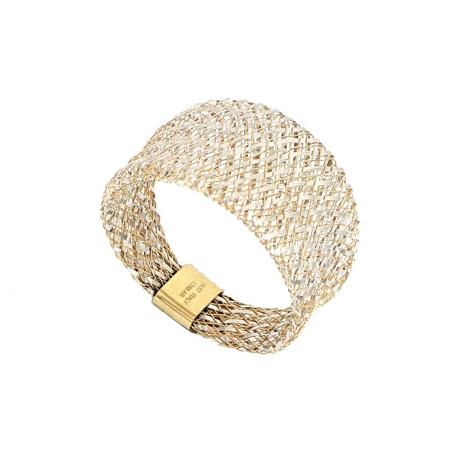 Italian Made 9K Yellow Gold Domed Stretchable Ring (Size O Stretchable) 6343622 0