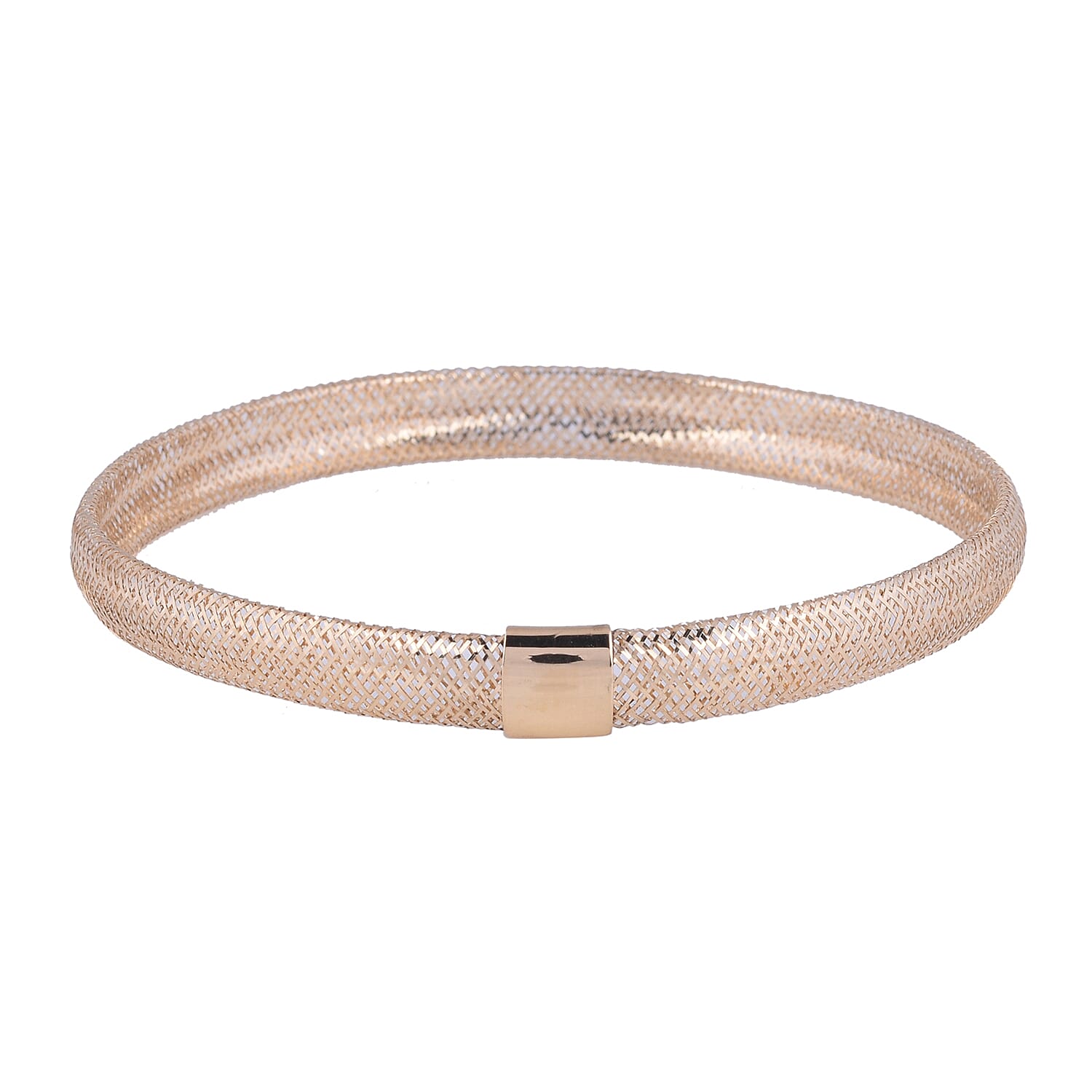 Italian Made ILIANA Stretchable Bangle Size 7 in 18K Yellow Gold 7277197 1