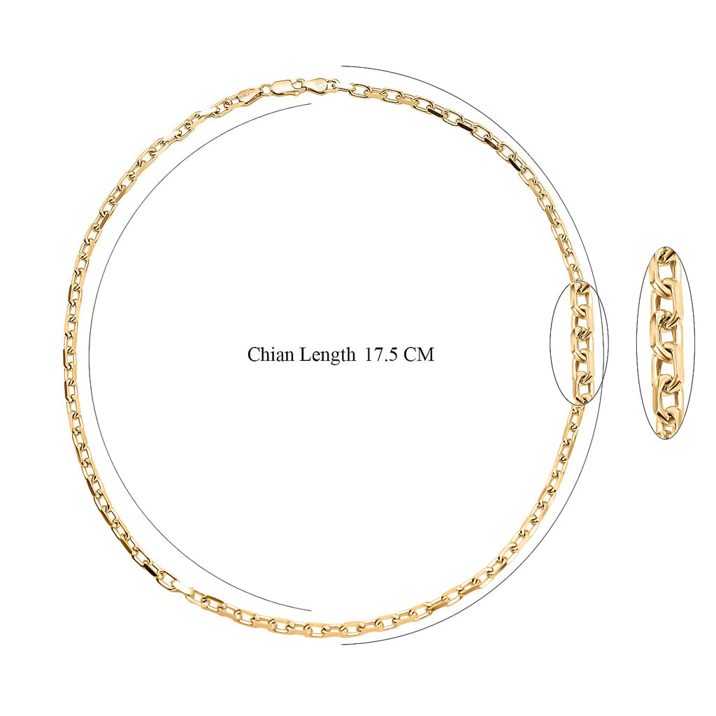 Italian Made One Time Close Out Deal - Yellow Gold Overlay Sterling Silver Cable Necklace (Size - 20), Silver Wt. 20.05 Gms
