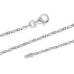 Italian Made Rhodium Overlay Sterling Silver Necklace (Size - 24)