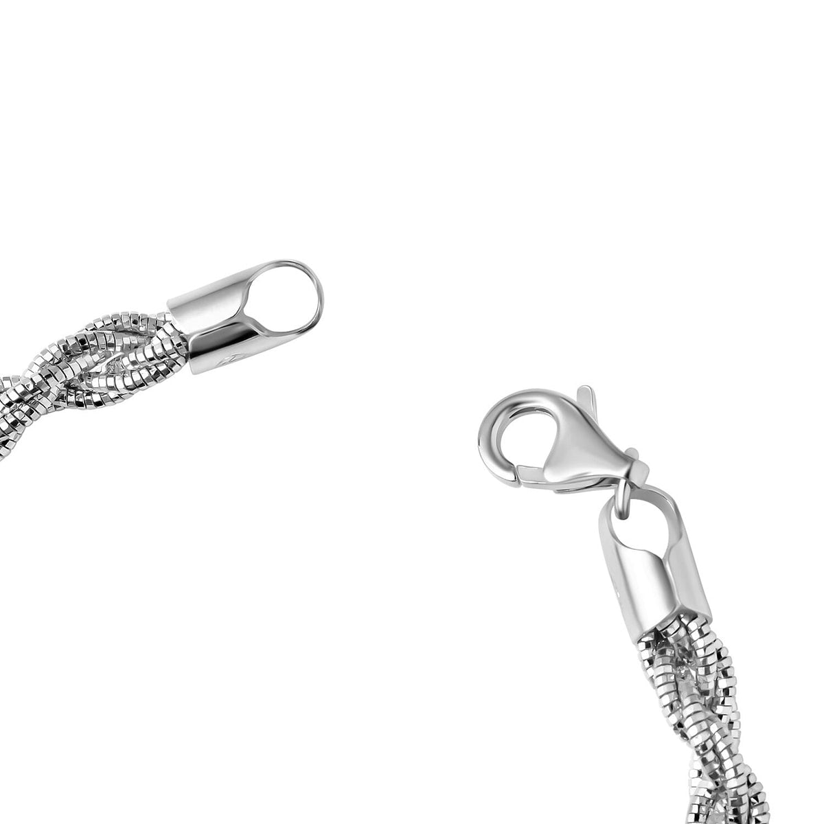 Italian Made - Rhodium Overlay Sterling Silver Rope Bracelet (Size - 7.5) With Lobster Clasp, Silver Wt. 11.77 Gms V32700542 3