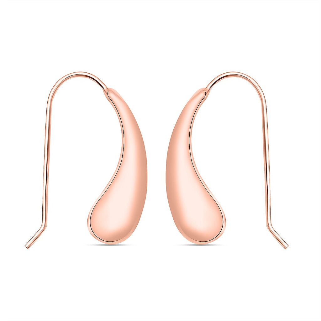 Italian Made - Rose Gold Overlay Sterling Silver Earrings (With Hook)