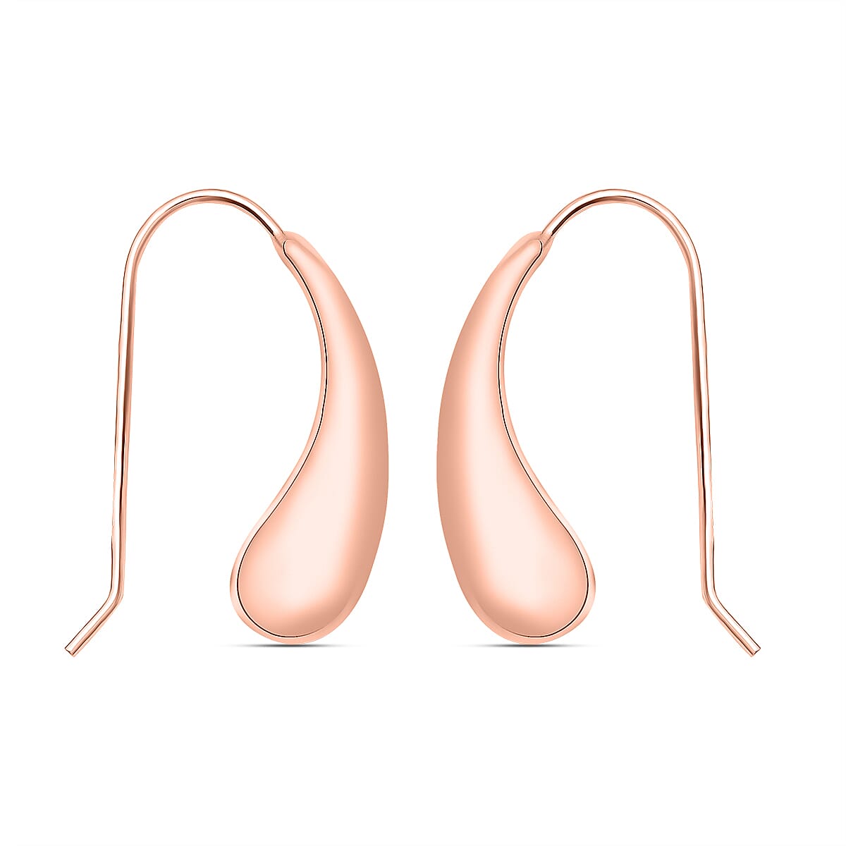 Italian Made - Rose Gold Overlay Sterling Silver Earrings (With Hook) 8895879 2