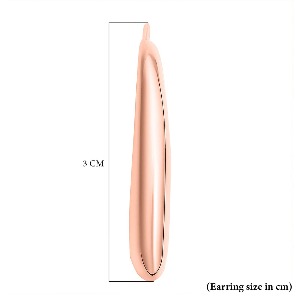 Italian Made - Rose Gold Overlay Sterling Silver Earrings (With Hook)
