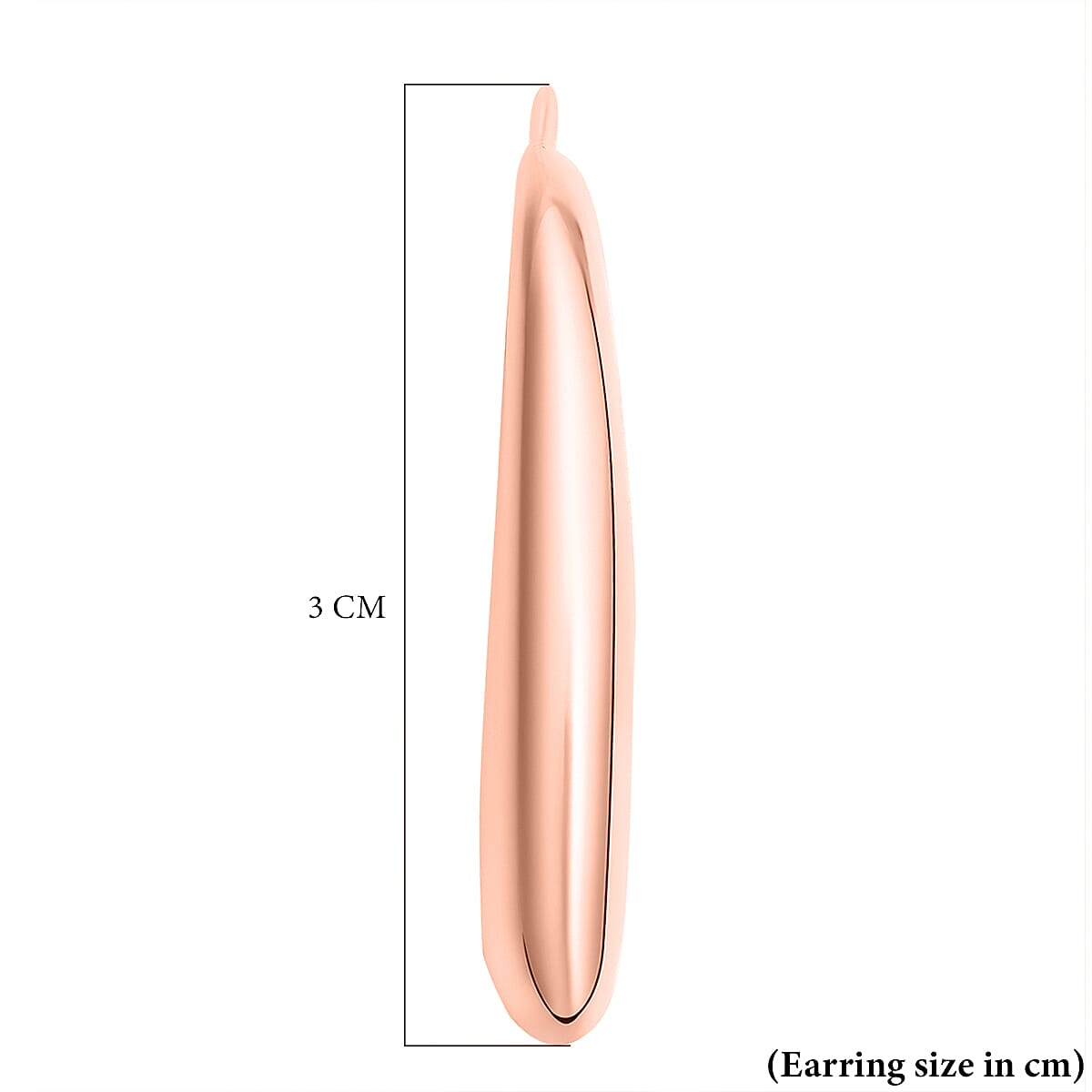 Italian Made - Rose Gold Overlay Sterling Silver Earrings (With Hook) 8895879 3