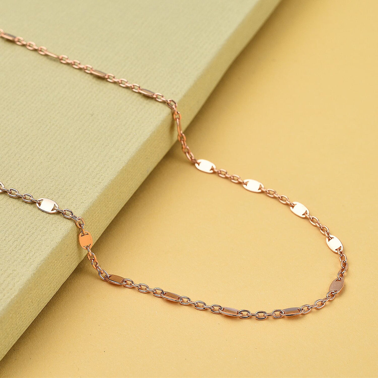 Italian Made - Rose Gold Overlay Sterling Silver Flat Rambo Chain (Size - 20) 7566735 1
