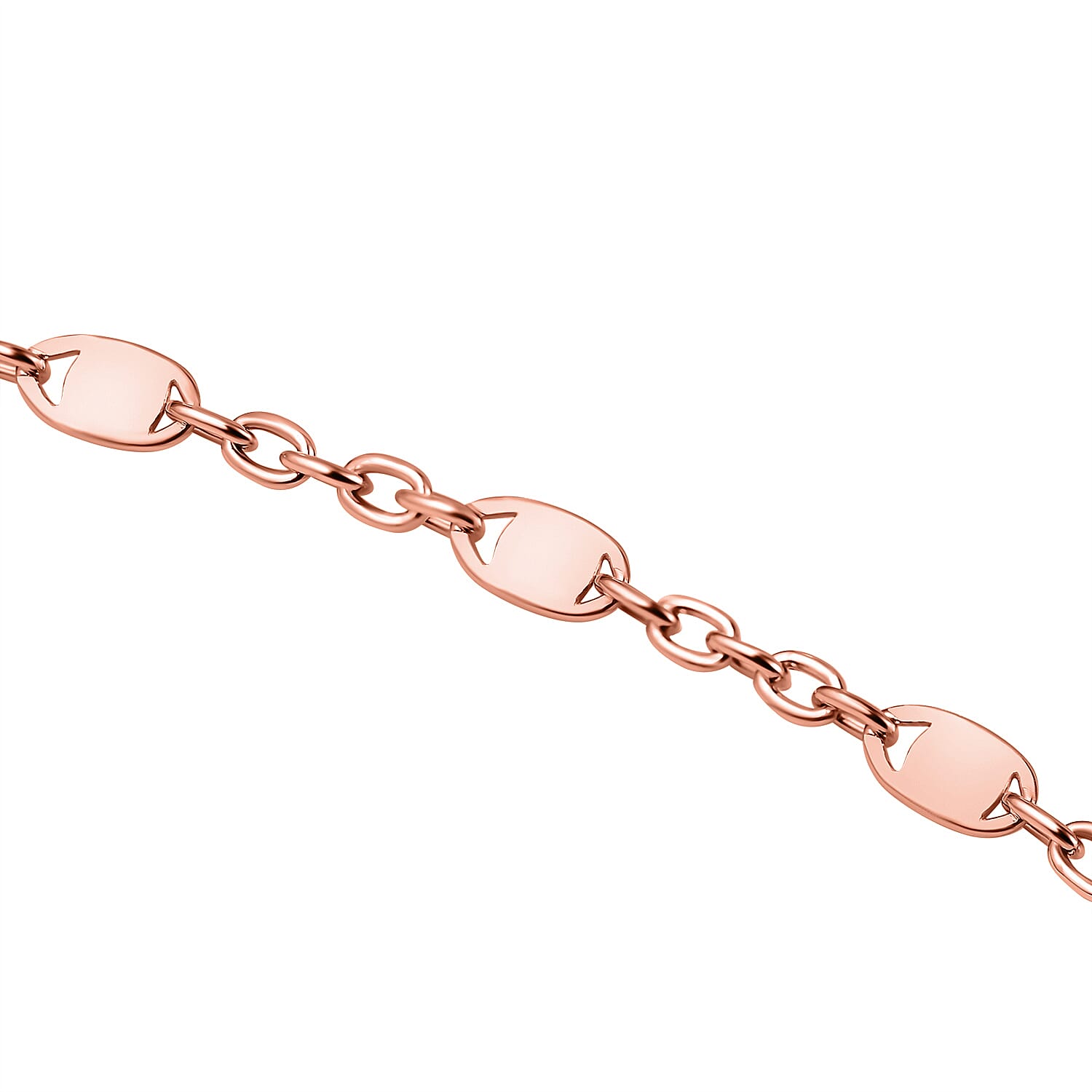 Italian Made - Rose Gold Overlay Sterling Silver Flat Rambo Chain (Size - 20) 7566735 2
