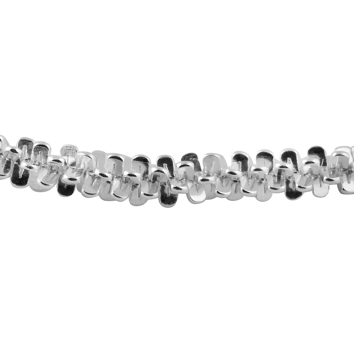 Italian Made - Sterling Silver Alternate Margarita Bracelet (Size 7.5) with Lobster Clasp 6872203 1