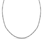 Italian Made - Sterling Silver Box Necklace (Size - 18) with Spring Ring Clasp