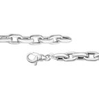 Italian Made- Sterling Silver Bracelet (Size - 7.5) with Lobster Clasp