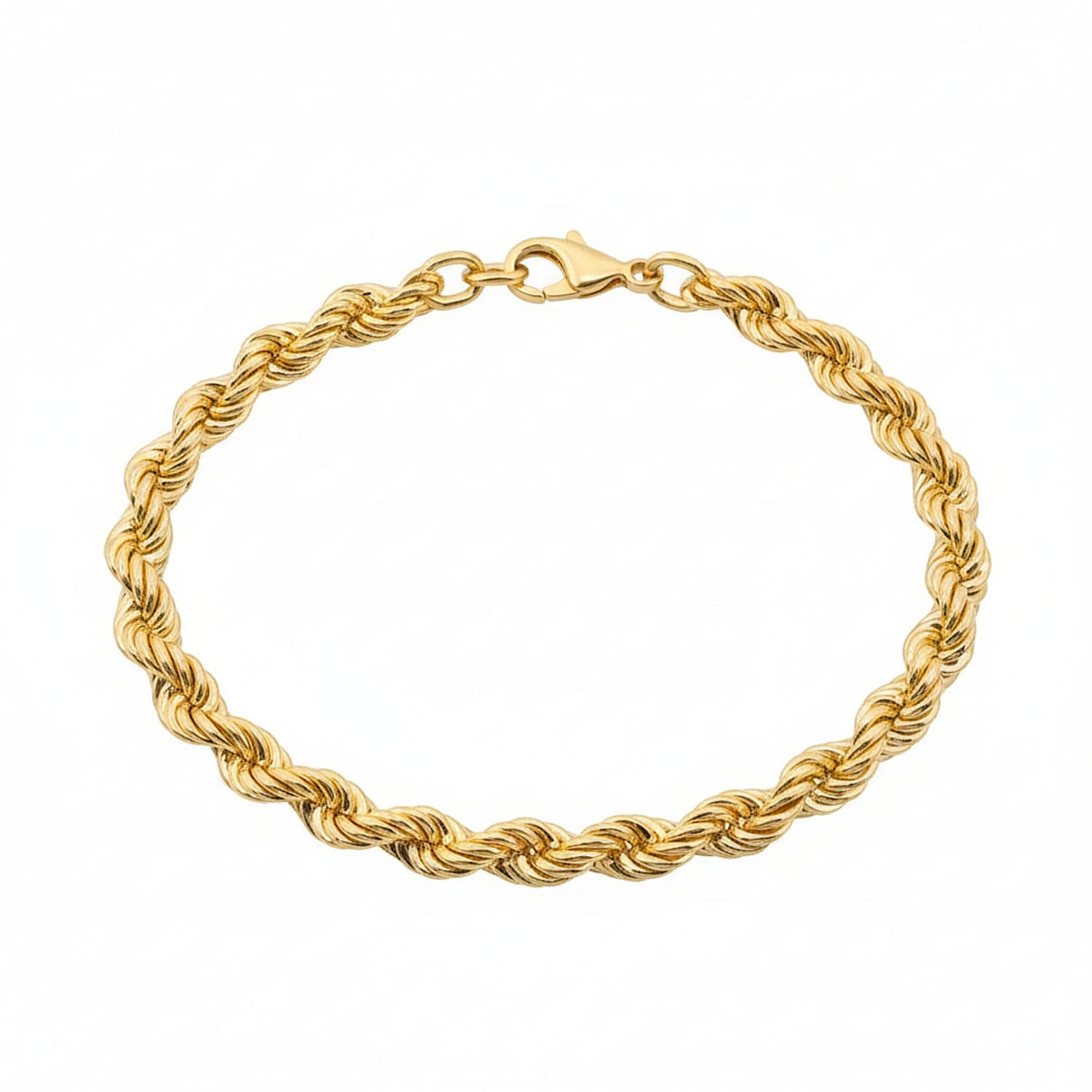 Italian Made - Sterling Silver Bracelet with Gold overlay (Size - 7.25) 8356376 0