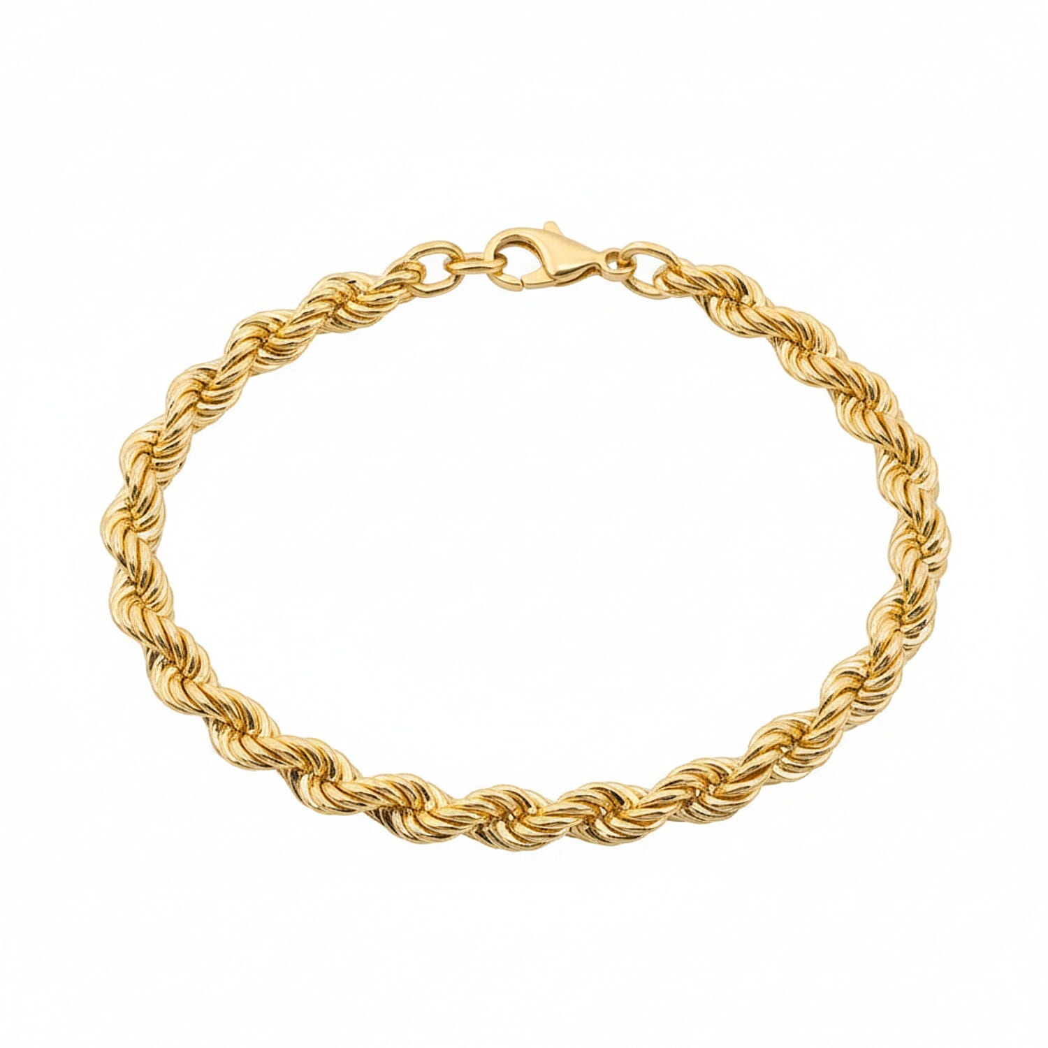 Italian Made - Sterling Silver Bracelet with Gold overlay (Size - 7.25) 8356376 0