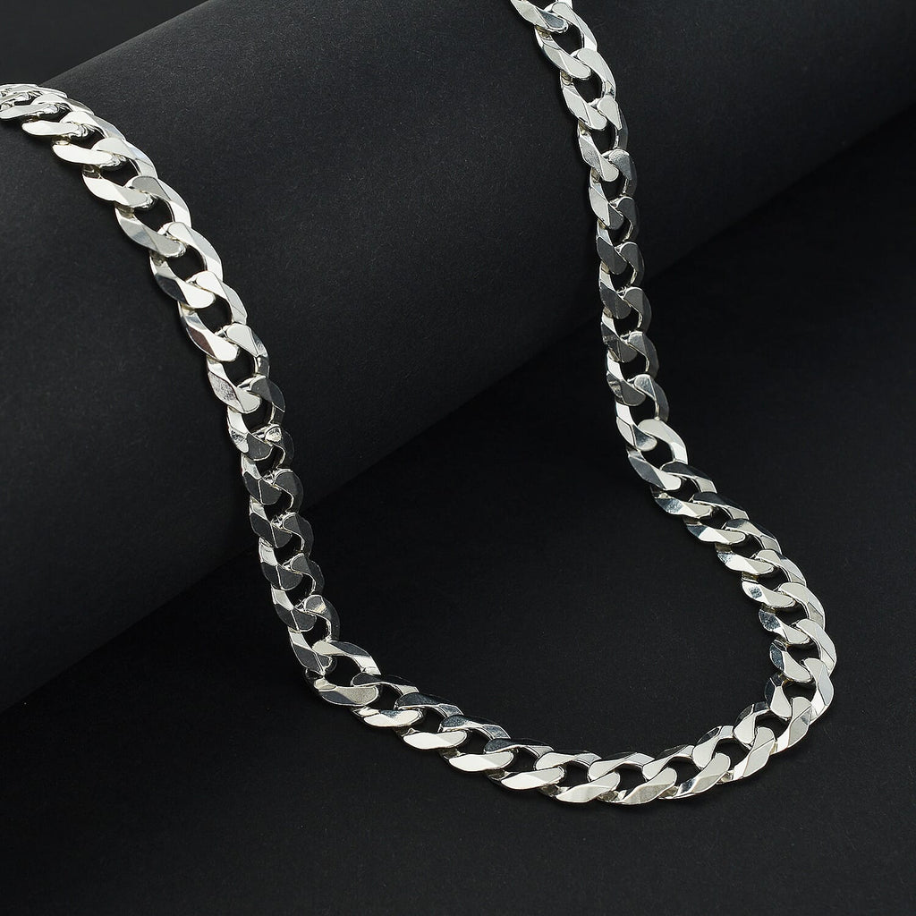 Italian Made Sterling Silver Curb Necklace (Size - 20), Silver Wt. 40.00 Gms