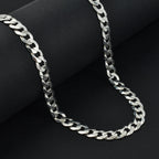 Italian Made Sterling Silver Curb Necklace (Size - 20), Silver Wt. 40.00 Gms
