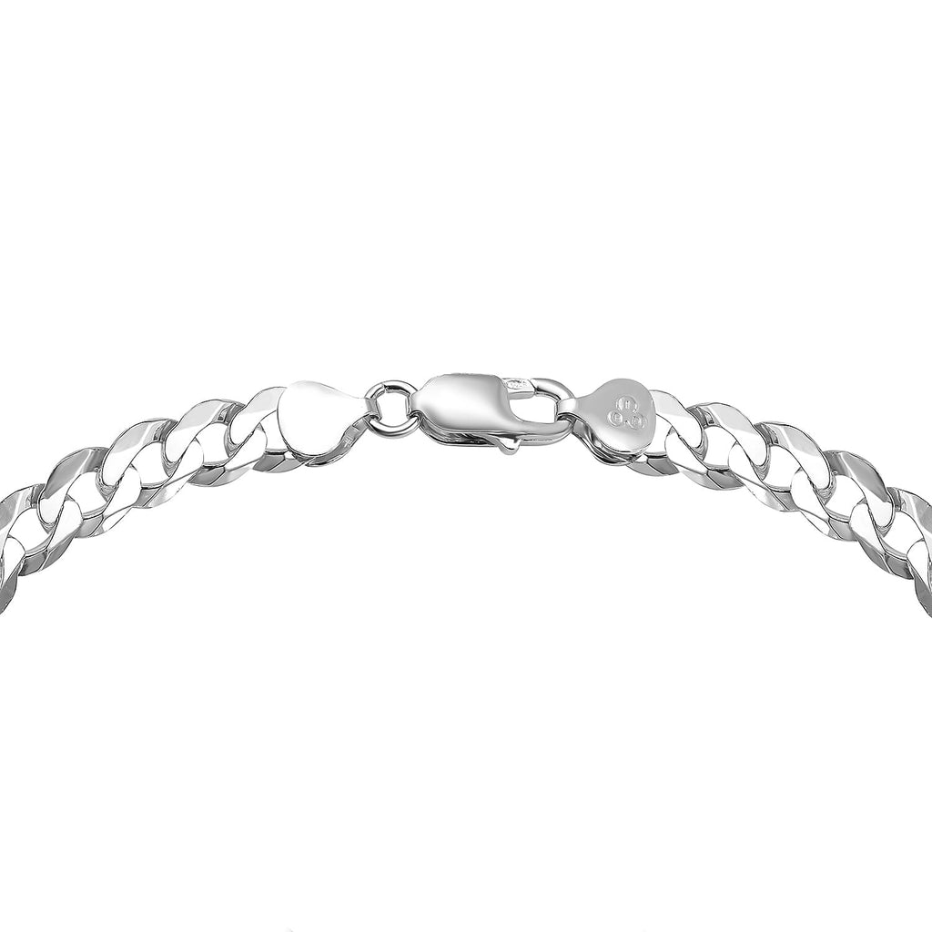 Italian Made Sterling Silver Curb Necklace (Size - 20), Silver Wt. 40.00 Gms