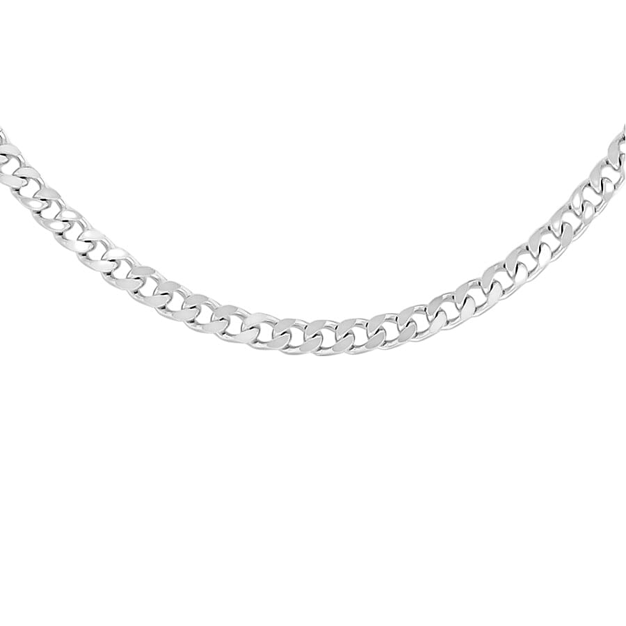 Italian Made -Sterling Silver Curb Necklace (Size - 20), Silver Wt. 47.00 Gms 7683423 1