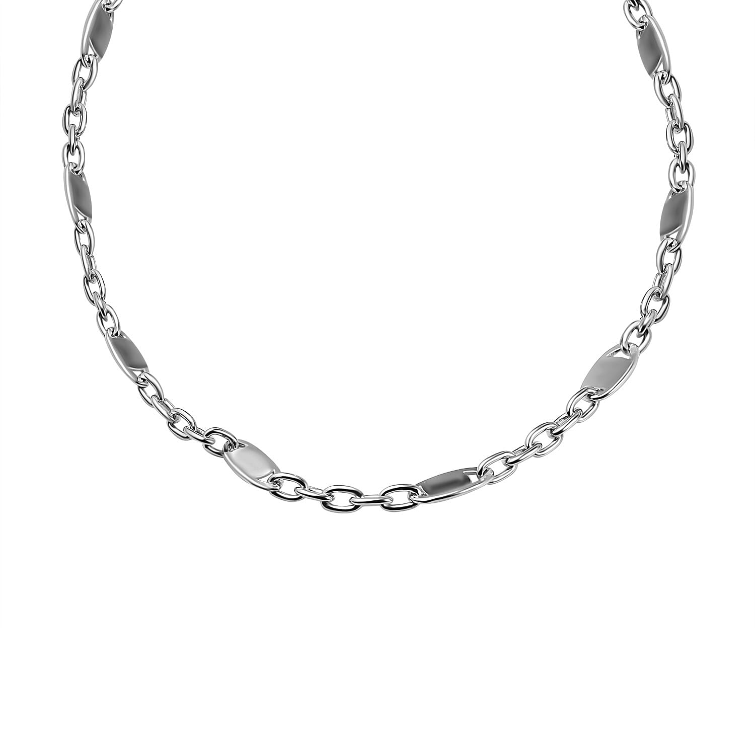 Italian Made - Sterling Silver Flat Rambo Chain (Size - 20) 7566726 0