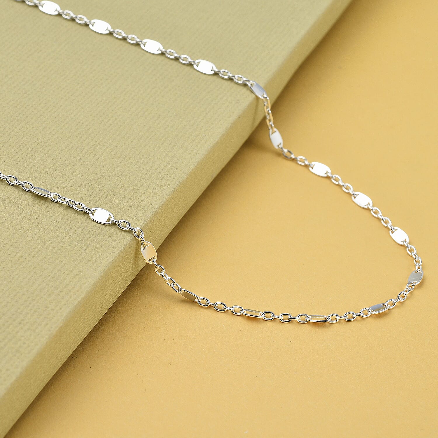 Italian Made - Sterling Silver Flat Rambo Chain (Size - 20) 7566726 1