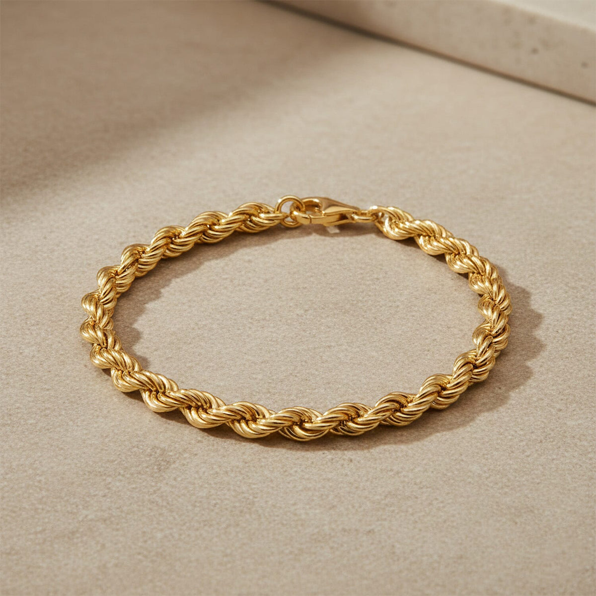 Italian Made - Rope Bracelet (Size - 8) in Yellow Gold Plated Sterling Silver 8356379 2