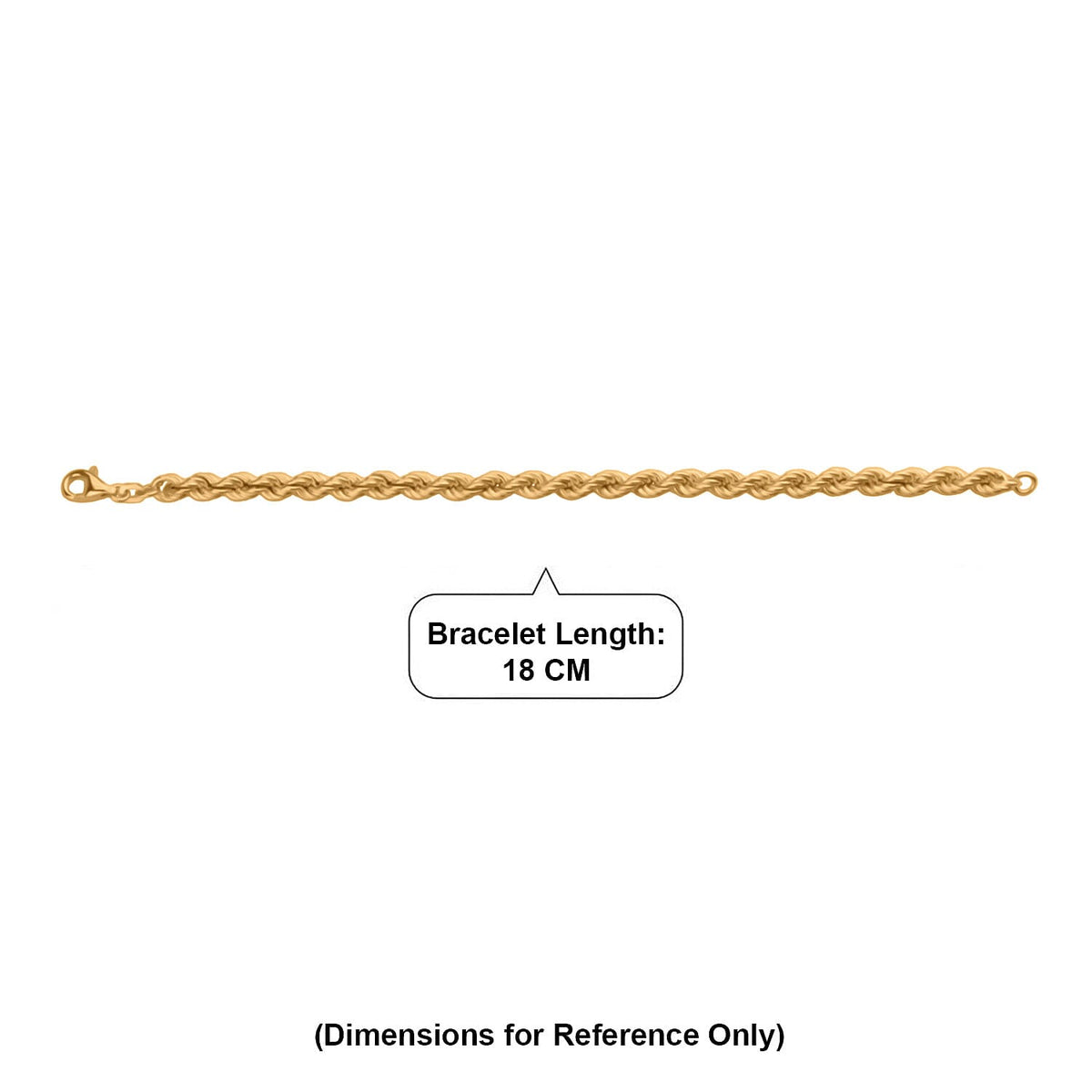 Italian Made - Rope Bracelet (Size - 8) in Yellow Gold Plated Sterling Silver 8356379 4