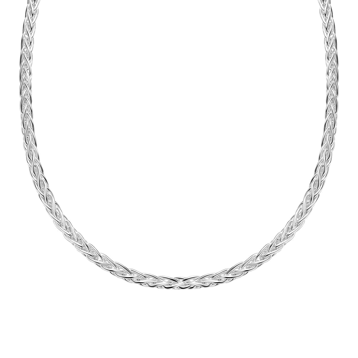 JCK Vegas Preview Deal - Sterling Silver Spiga Necklace (Size - 24), Silver Wt. 15.30 Gms 7729695 0
