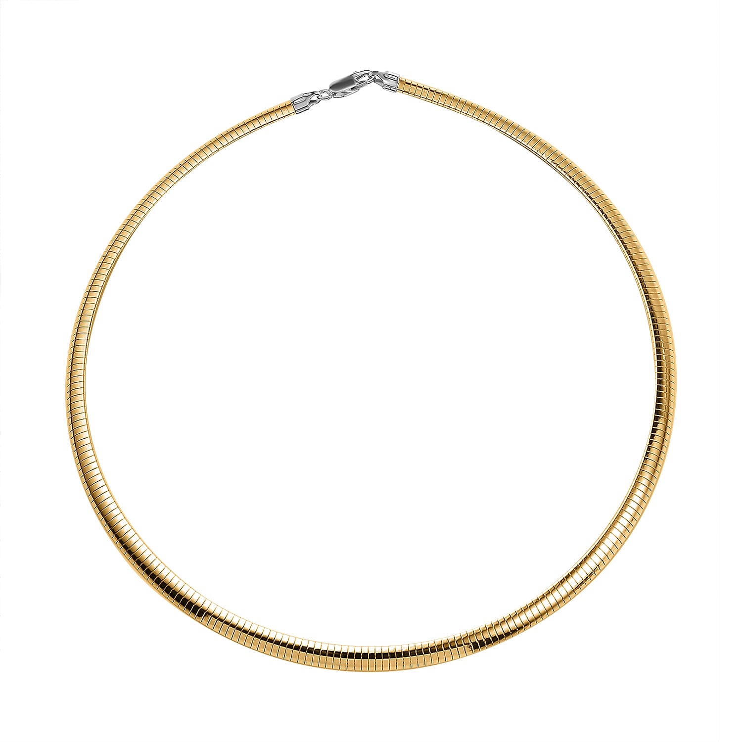 Italian Made - Two Tone Plating with Silver and Yellow Gold Sterling Silver Necklace (Size - 20), Silver Wt. 16.21 Gms 7160195 0