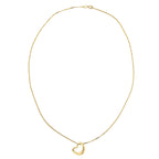 Vicenza Collection 9K Yellow Gold Float Heart Pendant with Chain (Size 18) with Spring Ring Clasp